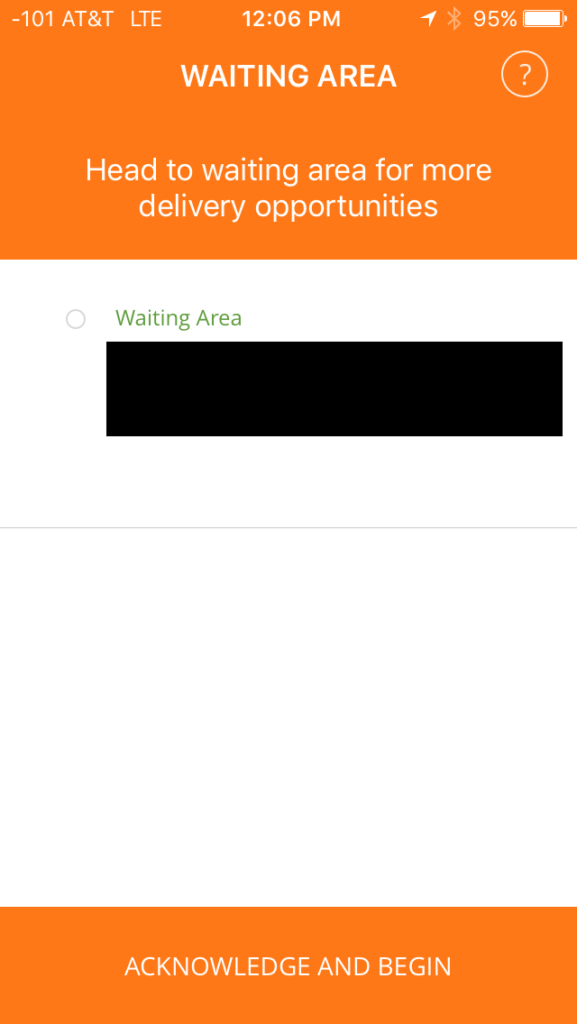 Amazon Flex will instruct you to wait at a designated location during restaurant deliveries.